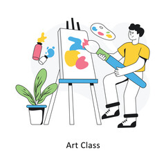 Art Class  Flat Style Design Vector illustration. Stock illustration
