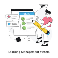 Learning Management System Flat Style Design Vector illustration. Stock illustration