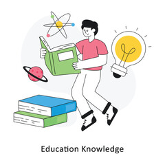Education Knowledge Flat Style Design Vector illustration. Stock illustration