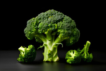 fresh broccoli on a monochrome background. Generative AI