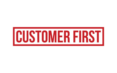 Red Customer First Rubber Stamp Seal Vector