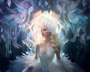 Mystical enchantress in an ethereal forest: A portrait exuding magic and elegance