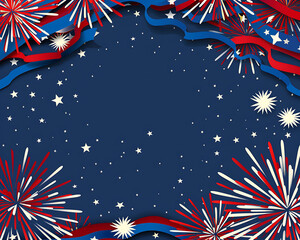 Abstract background: template with the colors of the 4th of July party