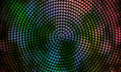 triangular pattern in full color rainbow spectrum. circle pattern.