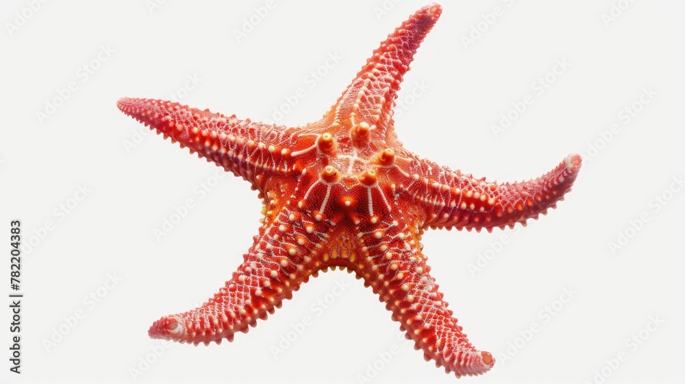 Poster close up of a starfish on a plain white background, suitable for various design projects