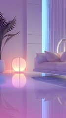 A Vertical Mobile Wallpaper Background With Modern Living Room Furnishings And A Minimalist Aesthetic.