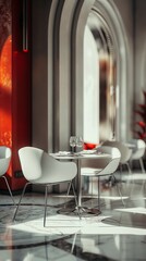 A Vertical Mobile Wallpaper Background With A Restaurant Interior.