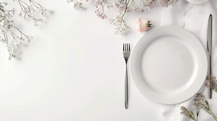 Luxury table settings for fine dining with and glassware, beautiful blurred background.