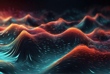 Abstract digital background featuring colorful smooth matrix waves