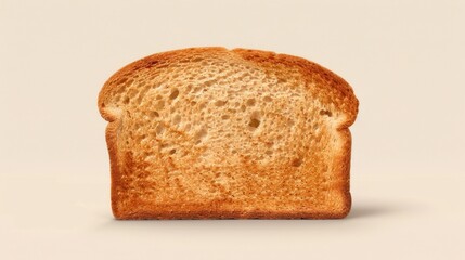 A simple image of a slice of toasted bread on a white surface. Perfect for food-related designs - Powered by Adobe
