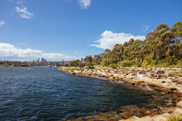 Fototapeta na wymiar Sydney Harbour and Barangaroo Reserve in Australia