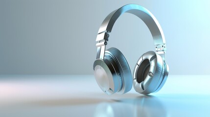 A pair of headphones resting on a table. Suitable for technology and music concepts - Powered by Adobe