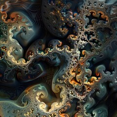 Naklejka premium Fractal Patterns Digital Background