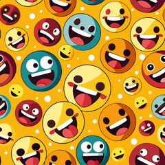 seamless pattern with faces