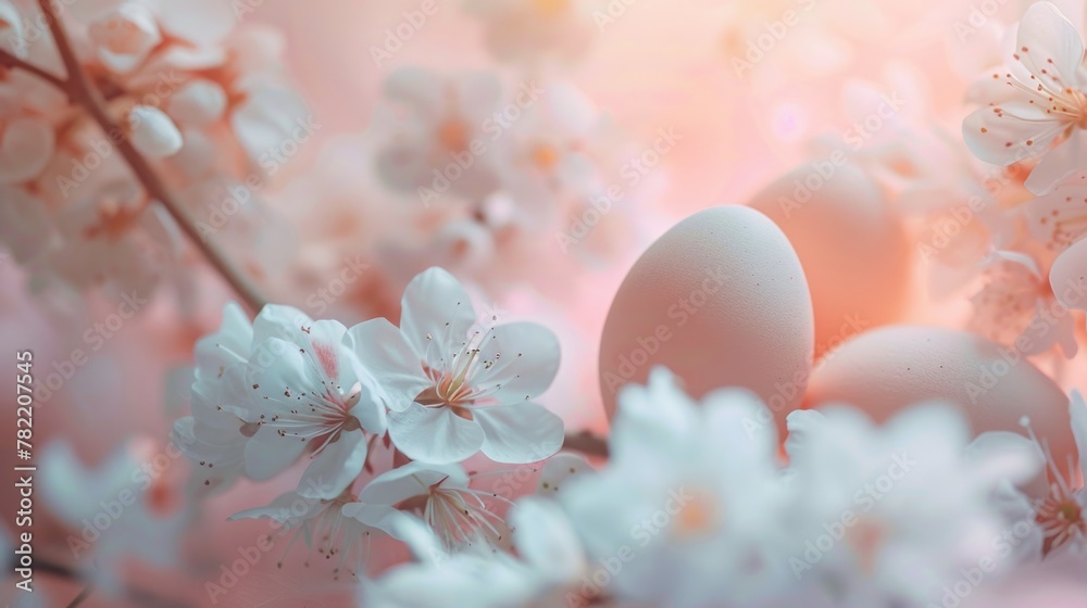 Poster a bunch of eggs perched on a tree branch. can be used for easter or nature concepts