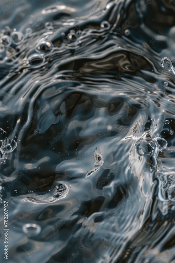 Poster Close up of water surface with bubbles. Suitable for various design projects