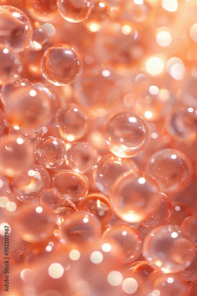 Poster A bunch of bubbles floating on top of each other. Ideal for use in science or relaxation-themed designs