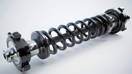 Closeup of flexible springs, car shock absorbers, suspension coil