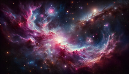 Space nebula and galaxy background.
