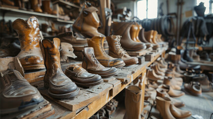 Work of the shoe production workshop