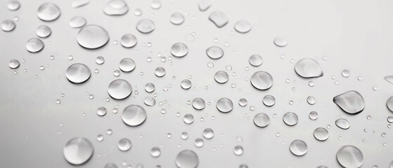 Gentle raindrop on a monochrome background, serene and delicate with a peaceful atmosphere.