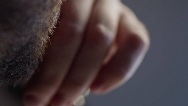Man with the beard thinking 