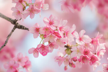 Obraz premium Vibrant Cherry Blossoms in Full Bloom