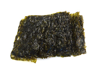 Crispy nori seaweed isolated on white background. Japanese food nori. Dry seaweed sheets. - 782211986