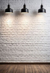 White brick wall with spot light