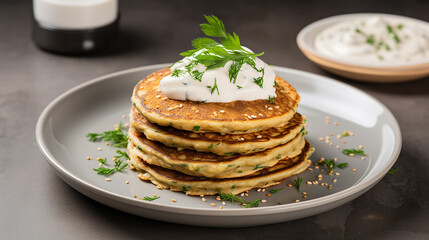 Pancakes with Sour Cream for Dessert