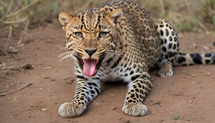 A-Leopard-With-Its-Tongue-Darting-Out-Tasting-The- 2