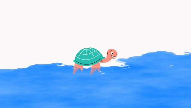 illustration of a swimming turtle