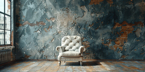 Luxurious Grey Living Room Design: Premium Armchair in Minimalistic Surroundings - Dark Colour Palette