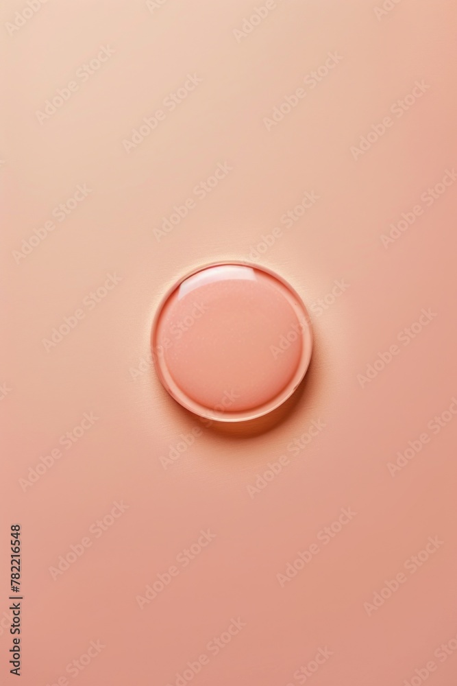 Poster a close up of a button on a pink surface. suitable for fashion or technology concepts