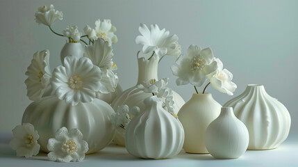 Obraz premium white vase with flowers