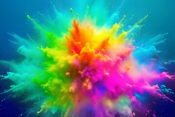 Fototapeta na wymiar Vibrant r Abstract background image of an explosion of colored powder for a backdrop.