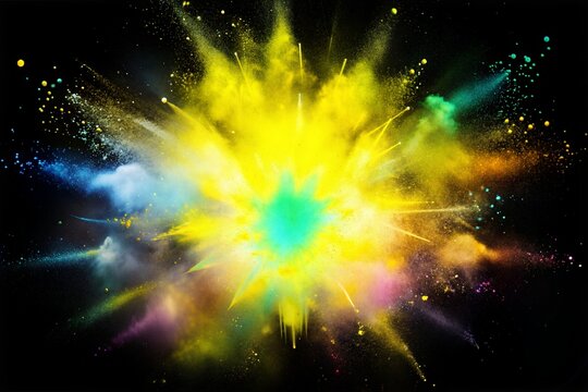 Vibrant r Abstract background image of an explosion of colored powder for a backdrop.