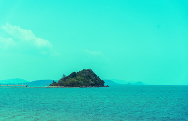 Chumphon Thailand  island in the middle of the sea background 