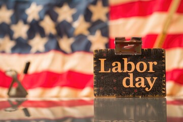 Labor Day Celebration Concept with American Flag Background
