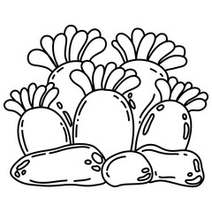 sea animals Cute cartoon characters set