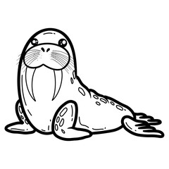 sea animals Cute cartoon characters set