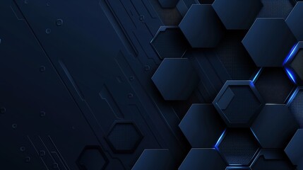 abstract background with 3D hexagons, metallic, futuristic