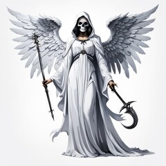 angel of death on a white background