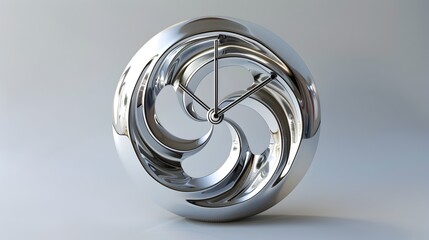 Futuristic Spiral-Shaped Clock - Sleek 3D Rendered Modern Timepiece on White Background