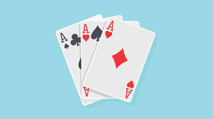 Aces playing cards icon. Flat illustration of aces