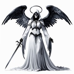 angel of death on a white background