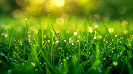 Water on grass.