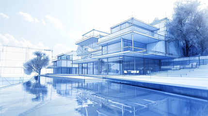 A blueprint highlighting the innovative design of a modern estate,