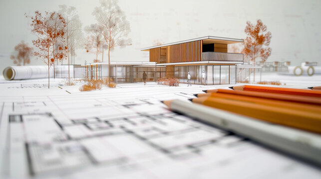 A blueprint highlighting the innovative design of a modern estate,