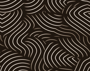 Seamless pattern with wavy lines in brown tones. Vector illustration.
